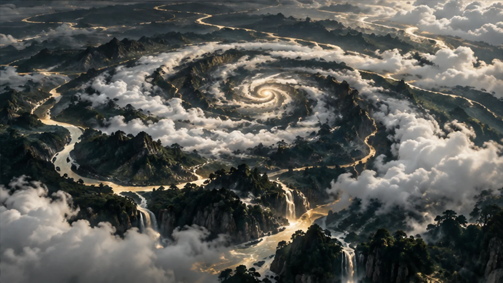 课程概念配图：群山上空的云气旋涡