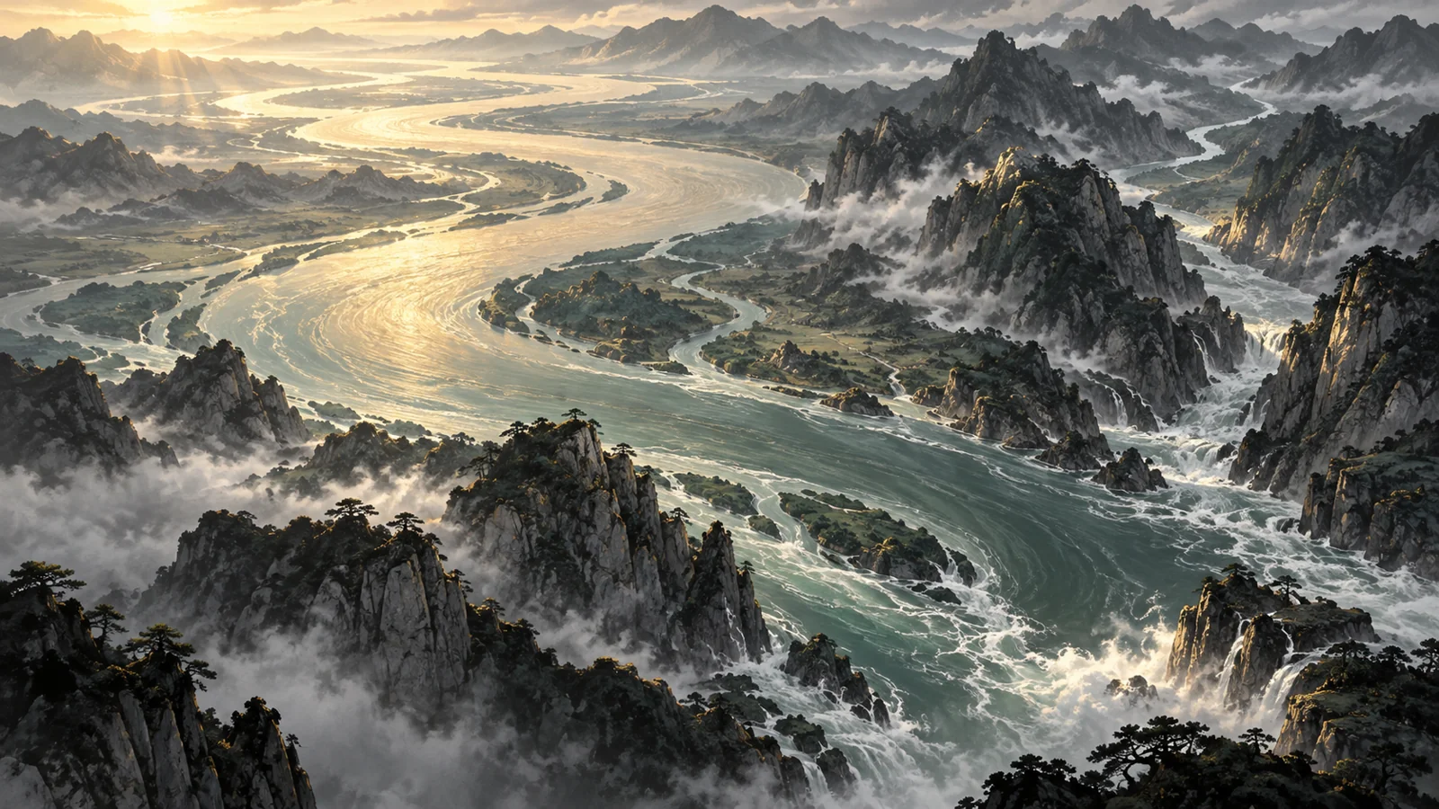 课程概念配图:晨光照亮群山河谷