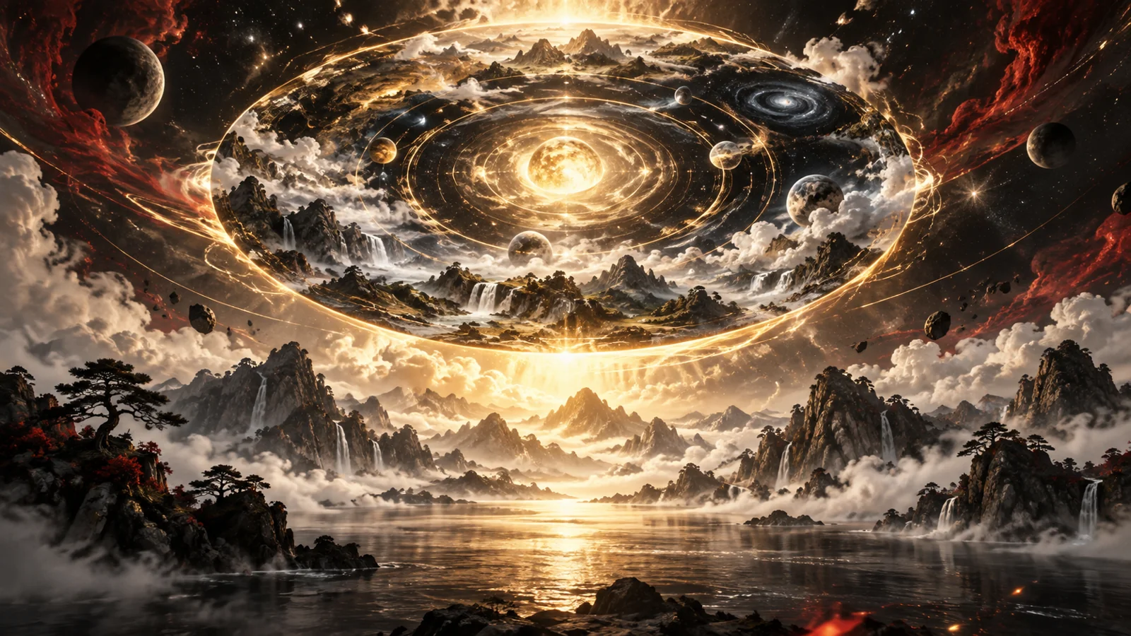 课程概念配图:阴阳光轮俯临山水