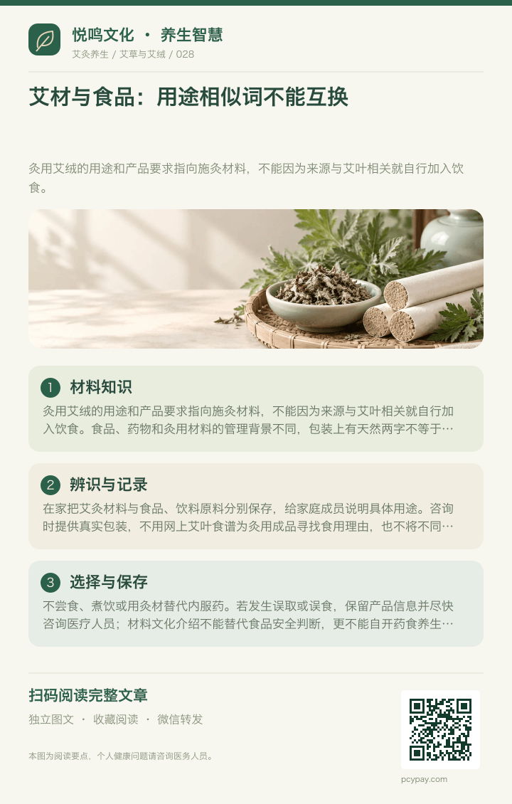 艾材不能混作食品分享海报