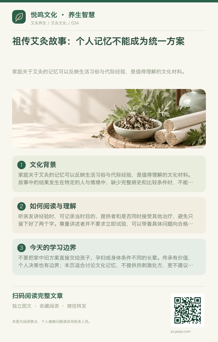 祖传艾灸不等于通用方案分享海报
