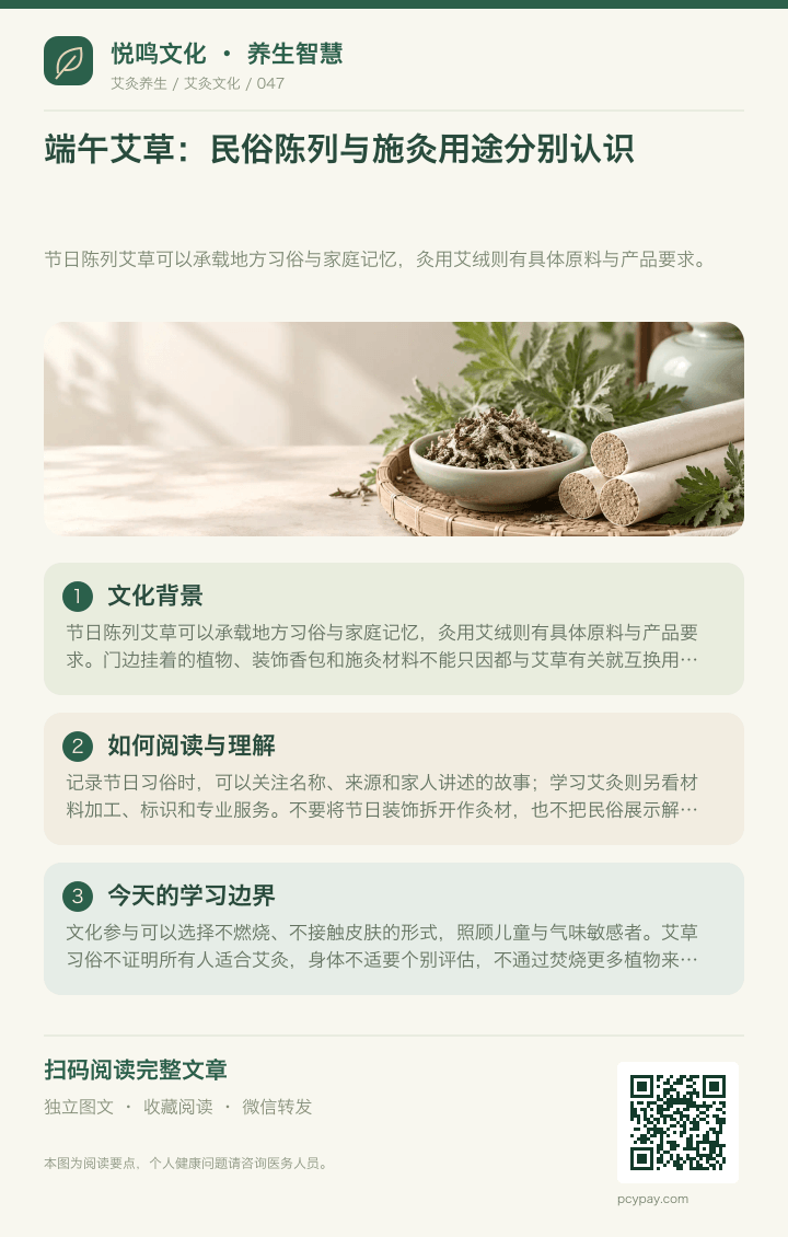 端午艾草与施灸用途分享海报