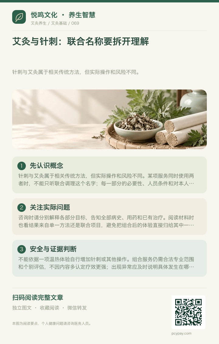 艾灸与针刺分别认识分享海报