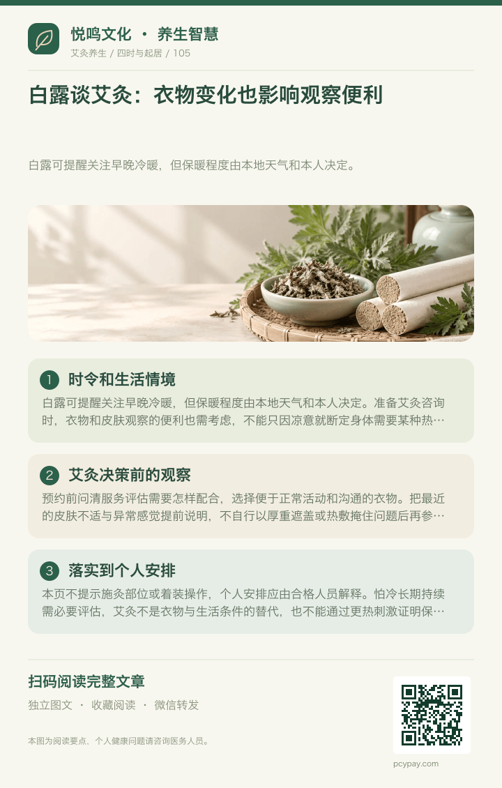 白露艾灸与衣物观察分享海报