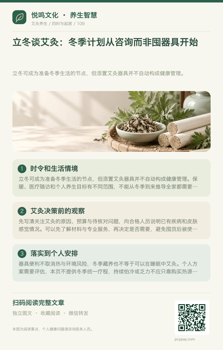 立冬艾灸从咨询开始分享海报