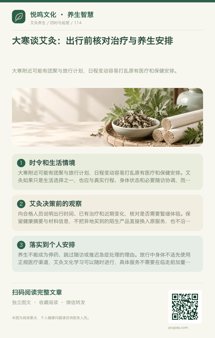 大寒艾灸核对安排分享海报