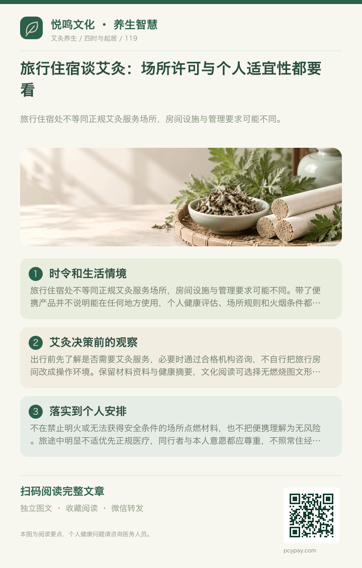 旅行艾灸看场所与适宜性分享海报