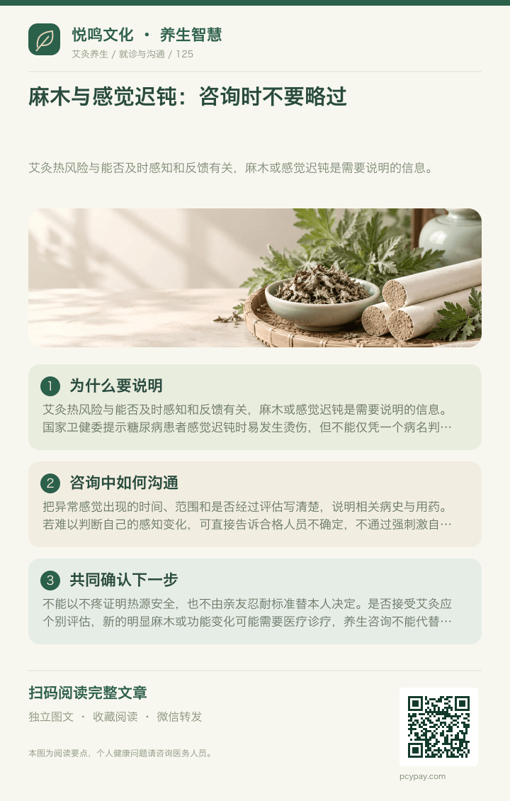 艾灸前说明麻木迟钝分享海报