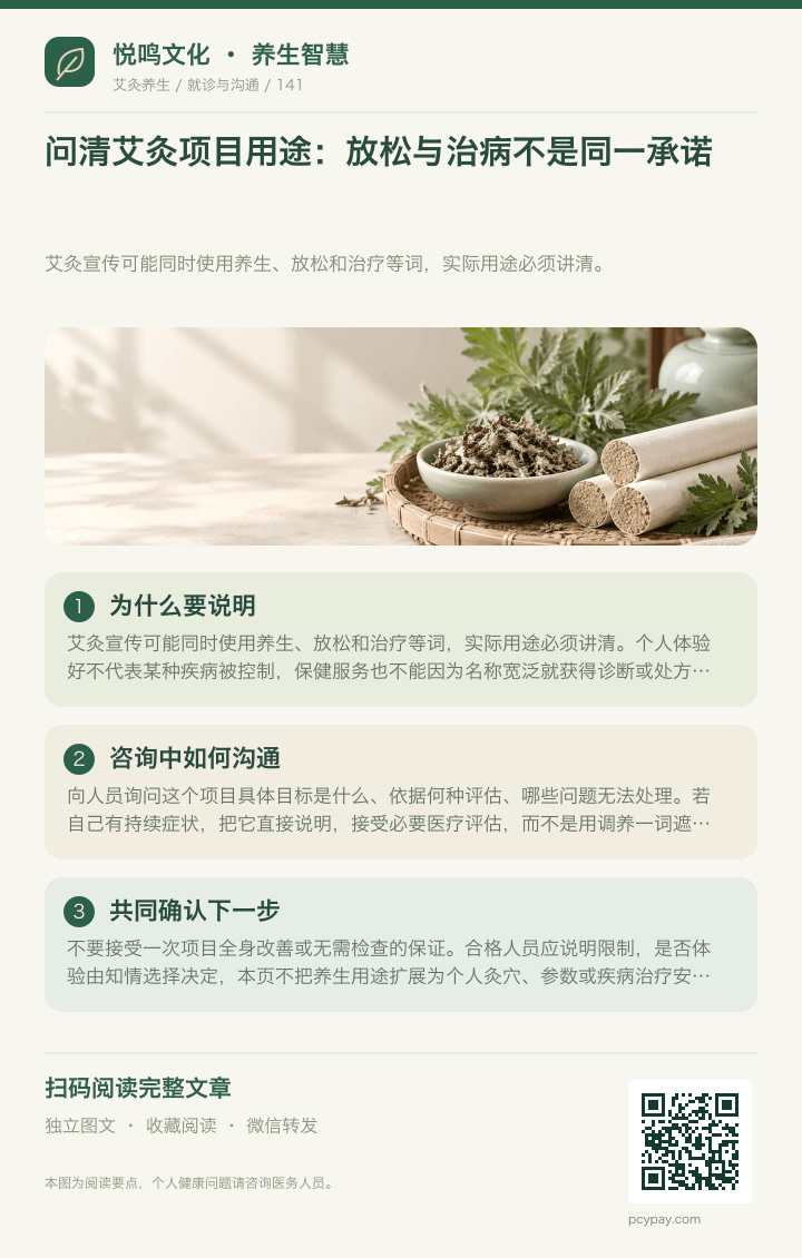 艾灸项目用途要问清分享海报