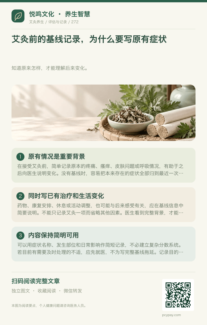 艾灸前记录原有症状分享海报